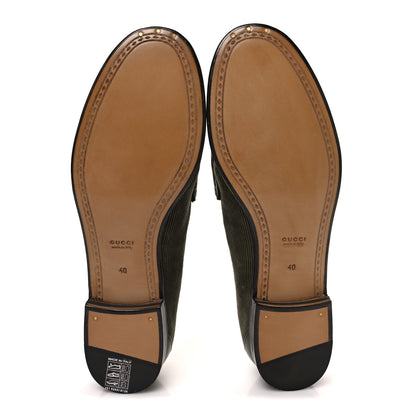 Gucci Corduroy Womens 1953 Horsebit Loafers 40 Sweet Military 7 of 10
