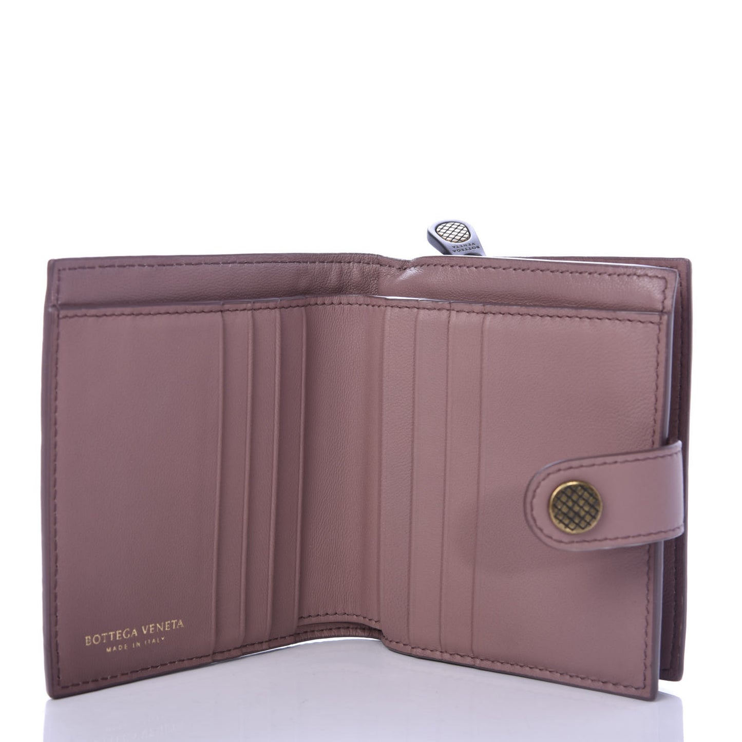 Nappa Intrecciato French Compact Wallet Violet