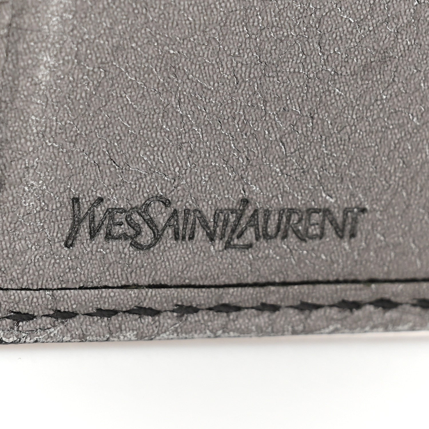 Saint Laurent Metallic Goatskin Belle de Jour French Wallet Silver 6 of 10