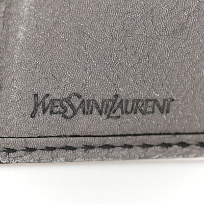 Saint Laurent Metallic Goatskin Belle de Jour French Wallet Silver 6 of 10