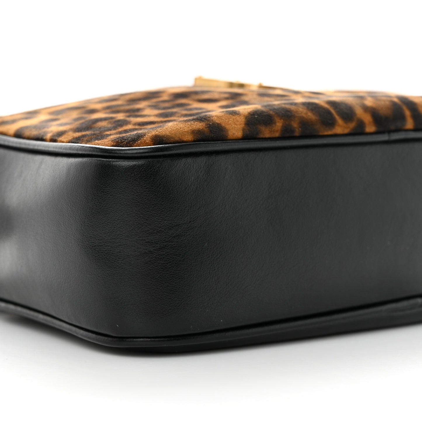 Calfskin Leopard Print Monogram Lou Camera Bag Black