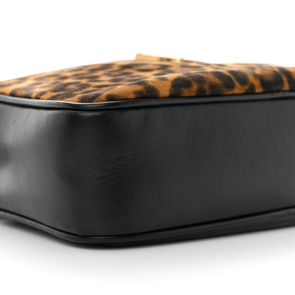 Saint Laurent Calfskin Leopard Print Monogram Lou Camera Bag Black 9 of 10