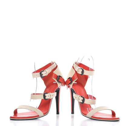 Bottega Veneta Calfskin Double Buckle Sandals 38.5 Stucco Fire 6 of 15