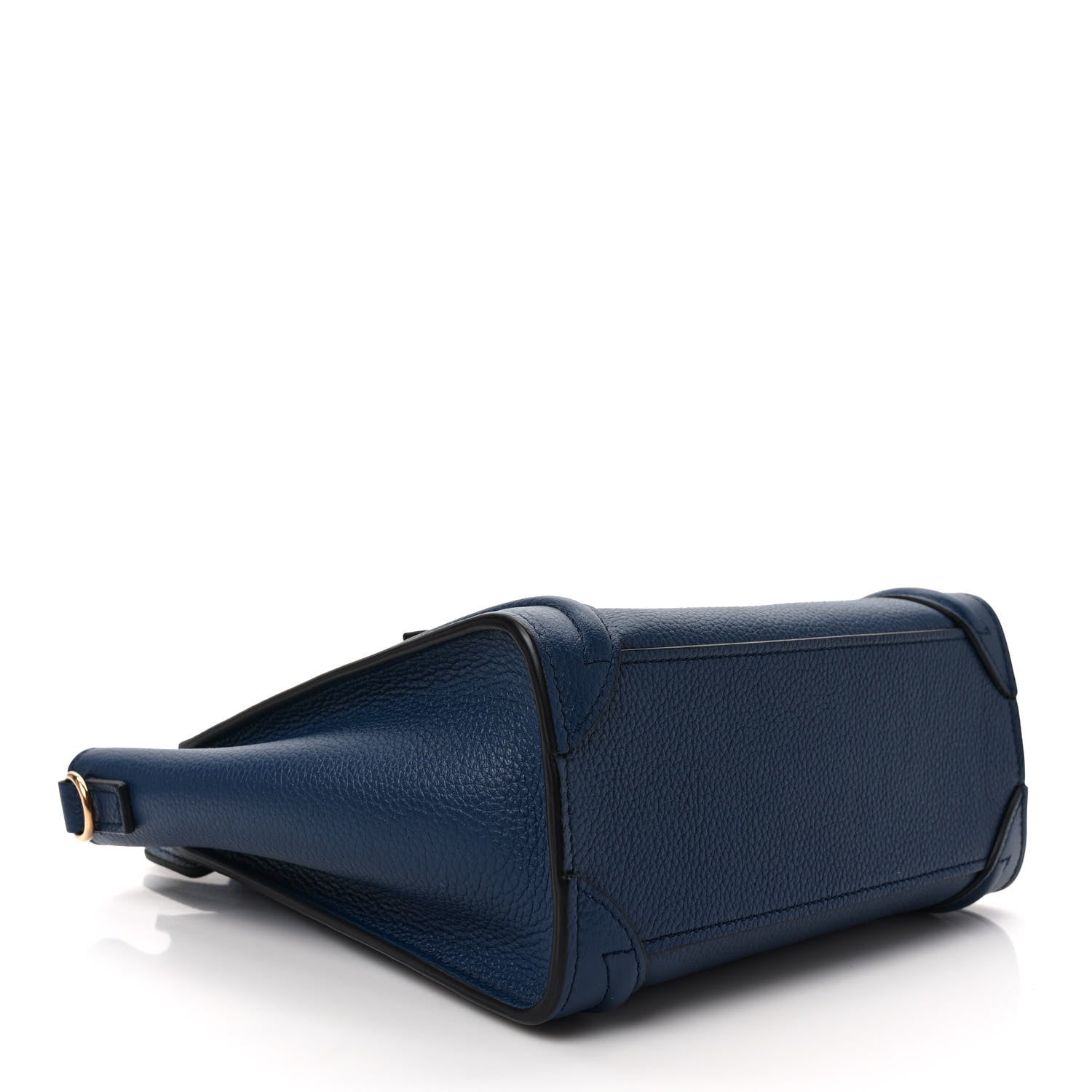 Celine Drummed Calfskin Nano Luggage Deep Blue 4 of 9