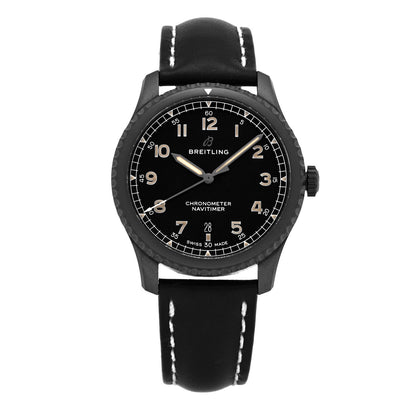 Breitling PVD Stainless Steel Calfskin 41mm Navitimer 8 Automatic Watch Black M17314 1 of 5