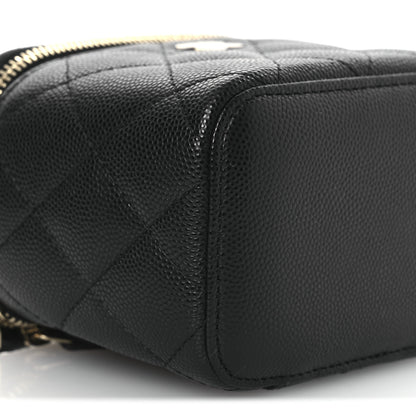 Chanel Caviar Quilted Mini Vanity Case With Chain Black 9 of 13