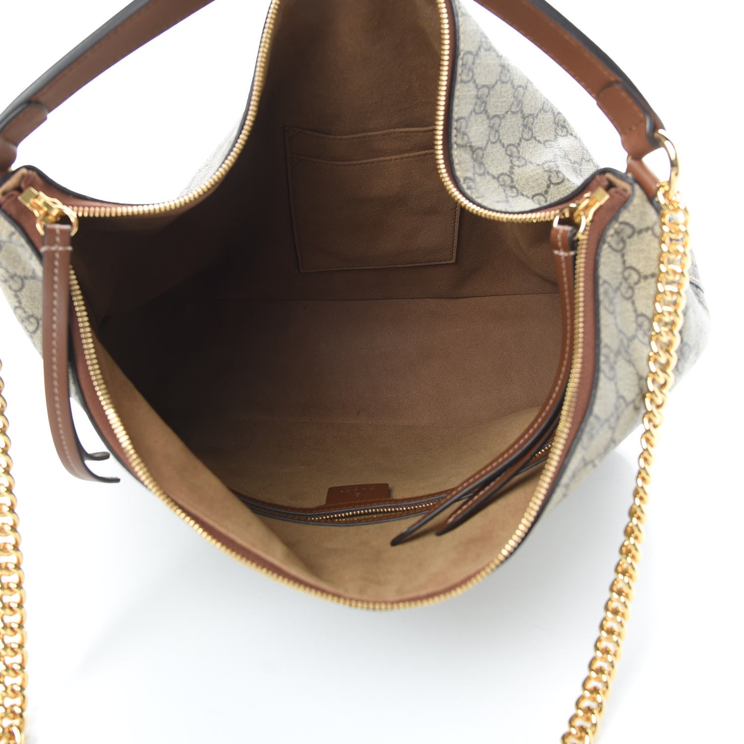 Gucci GG Supreme Monogram Large Linea A Hobo Light Brown 6 of 12