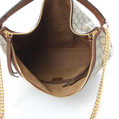 Gucci GG Supreme Monogram Large Linea A Hobo Light Brown 6 of 12