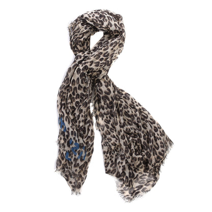 Louis Vuitton Cashmere Silk Leopard Stole Beige 1 of 5