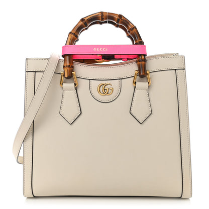 Gucci Wonka Grain Calfskin Small Diana Tote Bag Mystic White Cuir 4 of 13