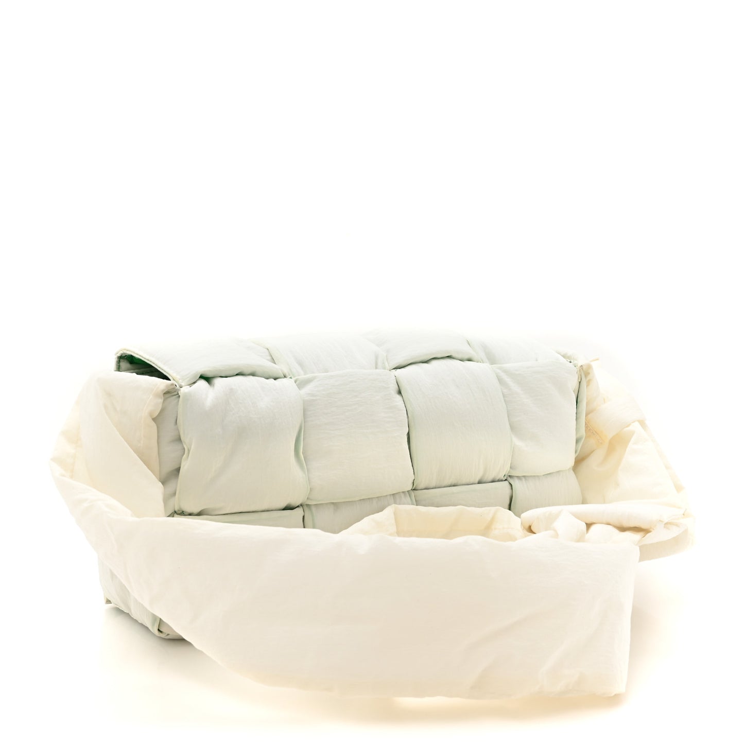 Nylon Intrecciato Padded Tech Mini Cassette Belt Bag White