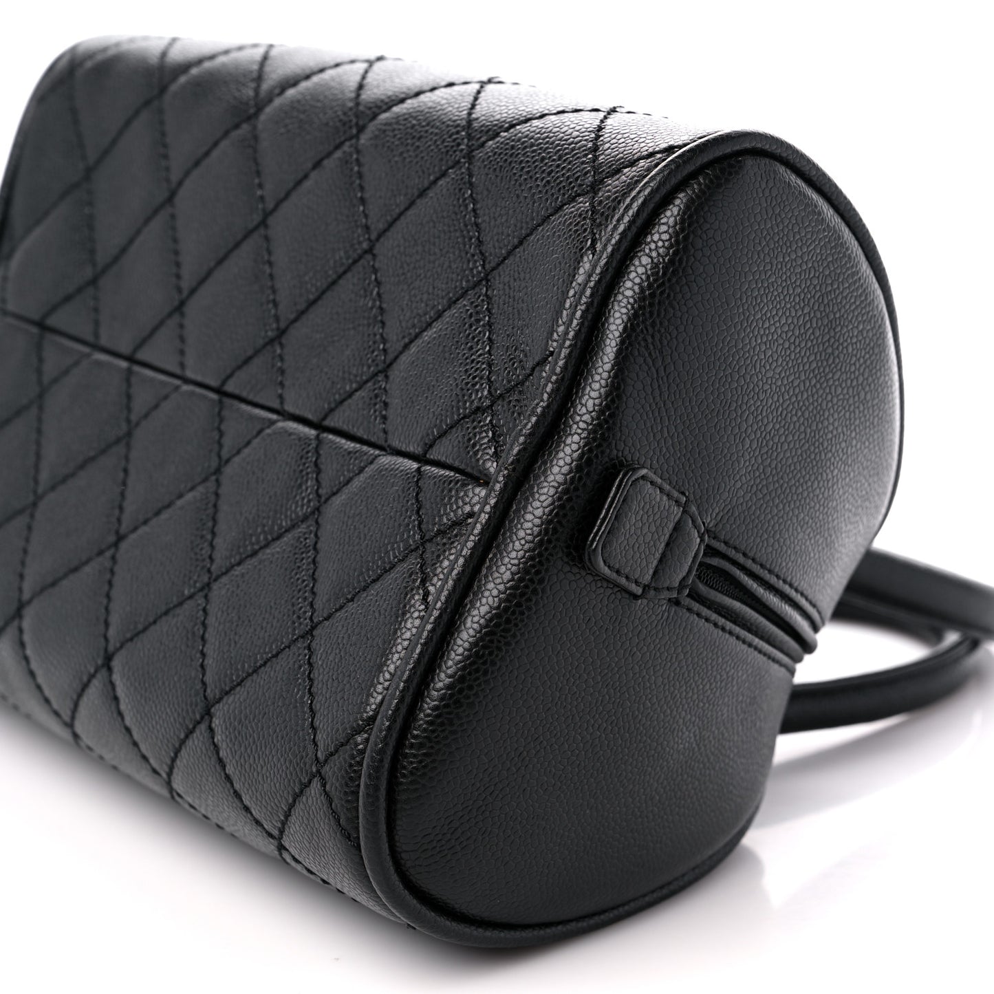 Caviar Quilted Small Bowler Black