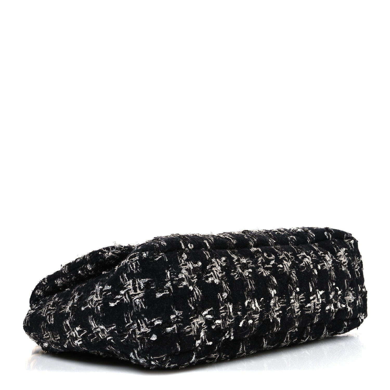 Chanel Tweed Quilted Large Chanel 19 Flap Black Silver Ecru 3 of 9