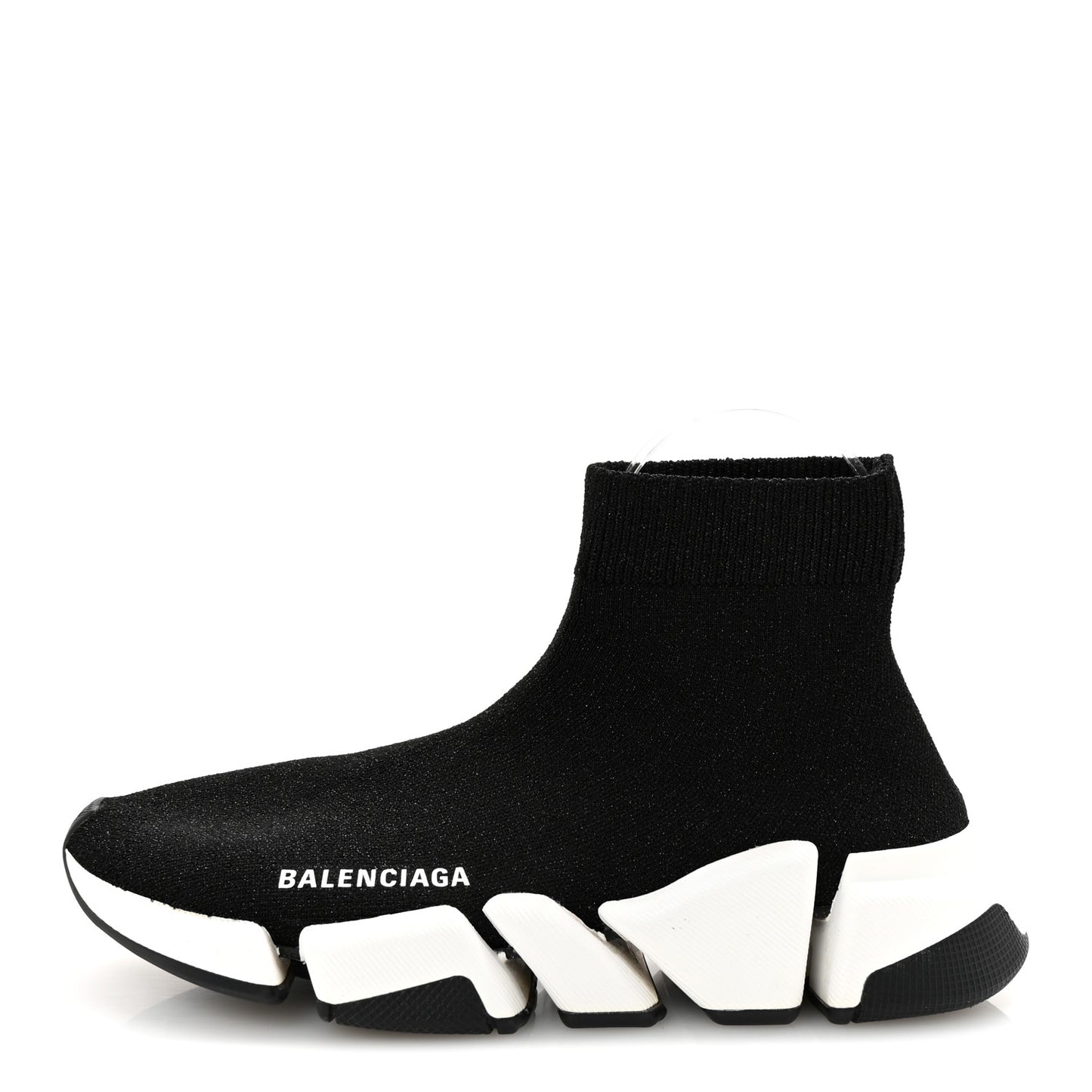 Laminated Knit Bi-Color Sole Womens Speed 2.0 Sneakers 37 Black White