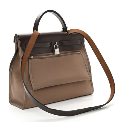 Hermes Vache Hunter Toile Herbag Zip 31 PM Etoupe Ebene 4 of 12