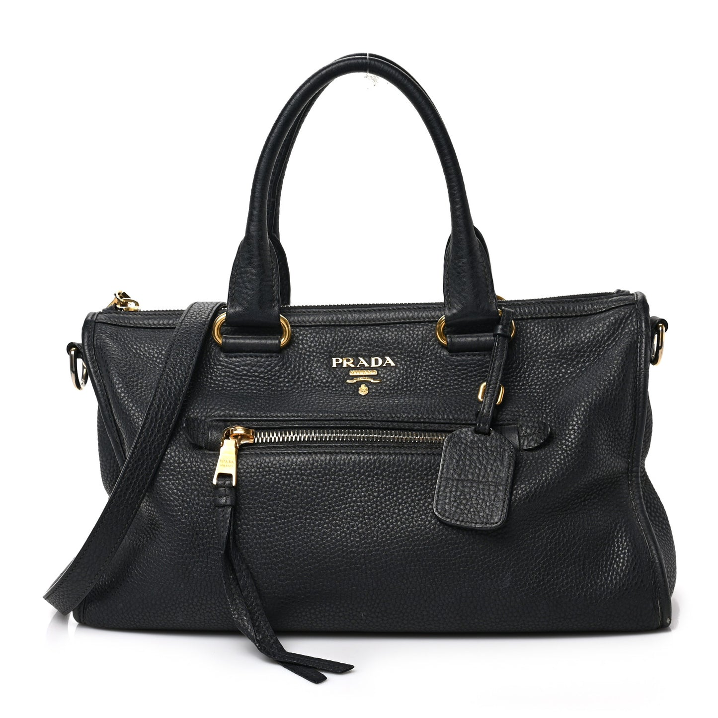 Vitello Daino Shopping Satchel Black