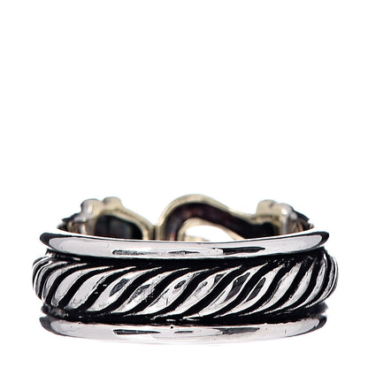 David Yurman Sterling Silver 14K Yellow Gold Cable Hook Band Ring 51 5.75 3 of 6