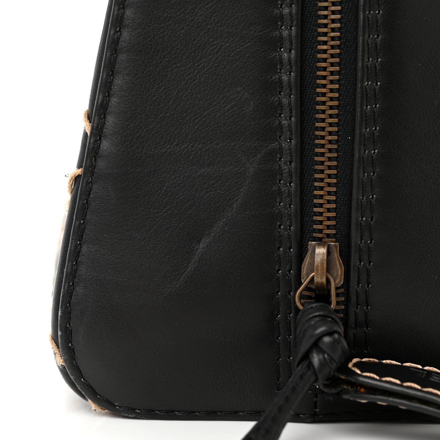 Calfskin Wild Stitch Vertical Top Handle Bag Black
