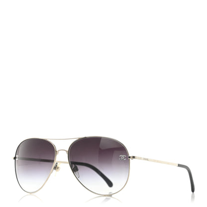 Chanel Metal Aviator CC Sunglasses 4189-T-Q Gold 1 of 6