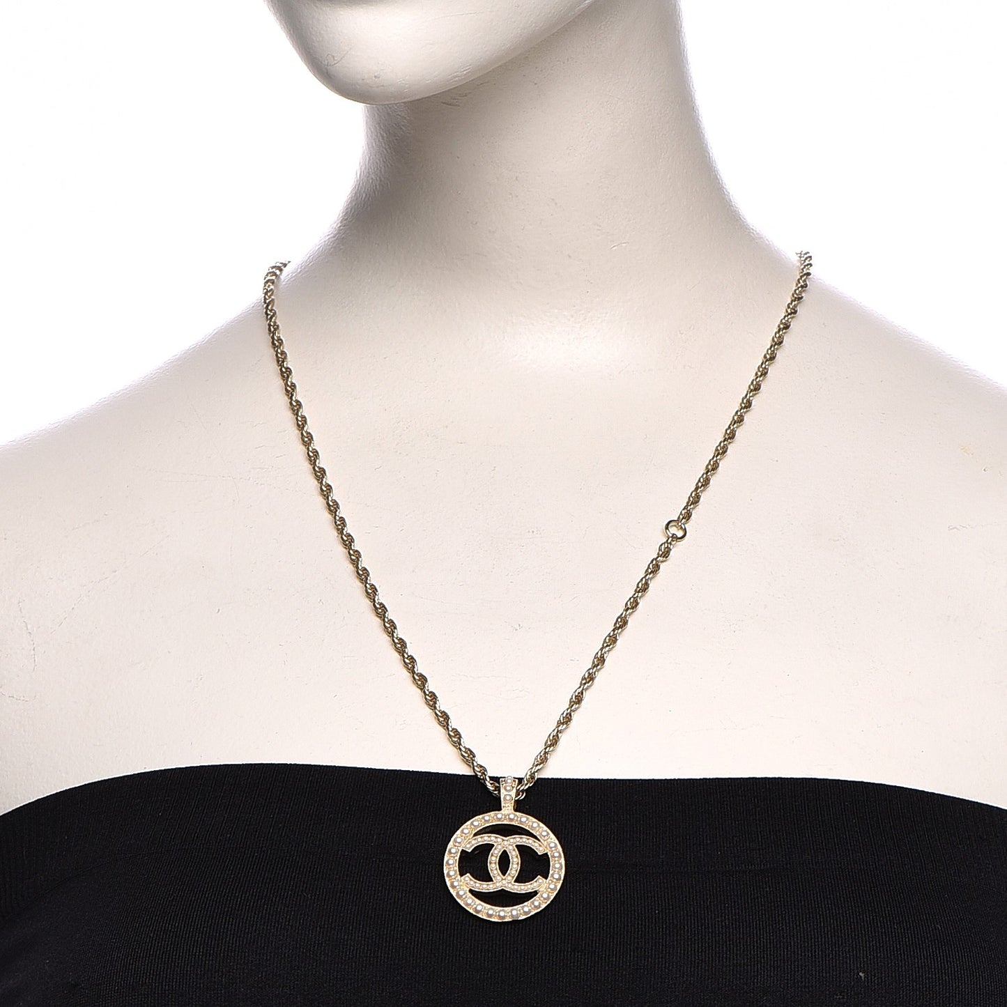 Pearl CC Short Necklace Gold