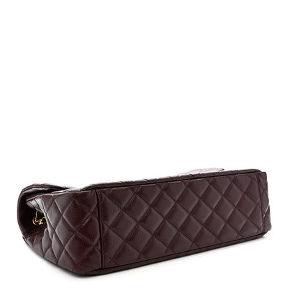 Chanel Grained Calfskin Quilted XXL Travel Flap Bag Burgundy 4 of 11
