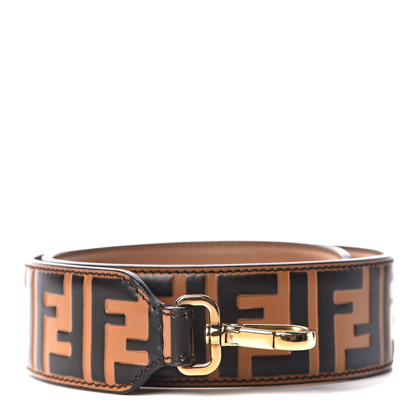 Calfskin FF 1974 Embossed Strap You Tobacco Black