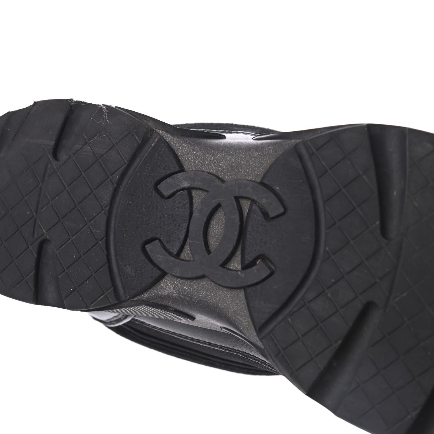 Chanel Toile Suede Calfskin CC Sneakers 39 Black 7 of 23