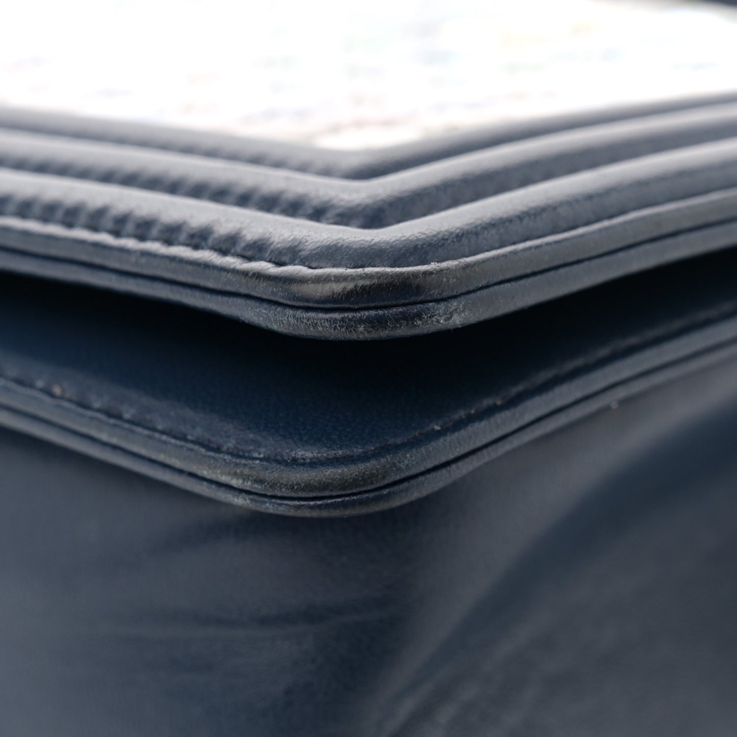 Lambskin Tile Medium Mosaic Boy Flap Navy Multicolor