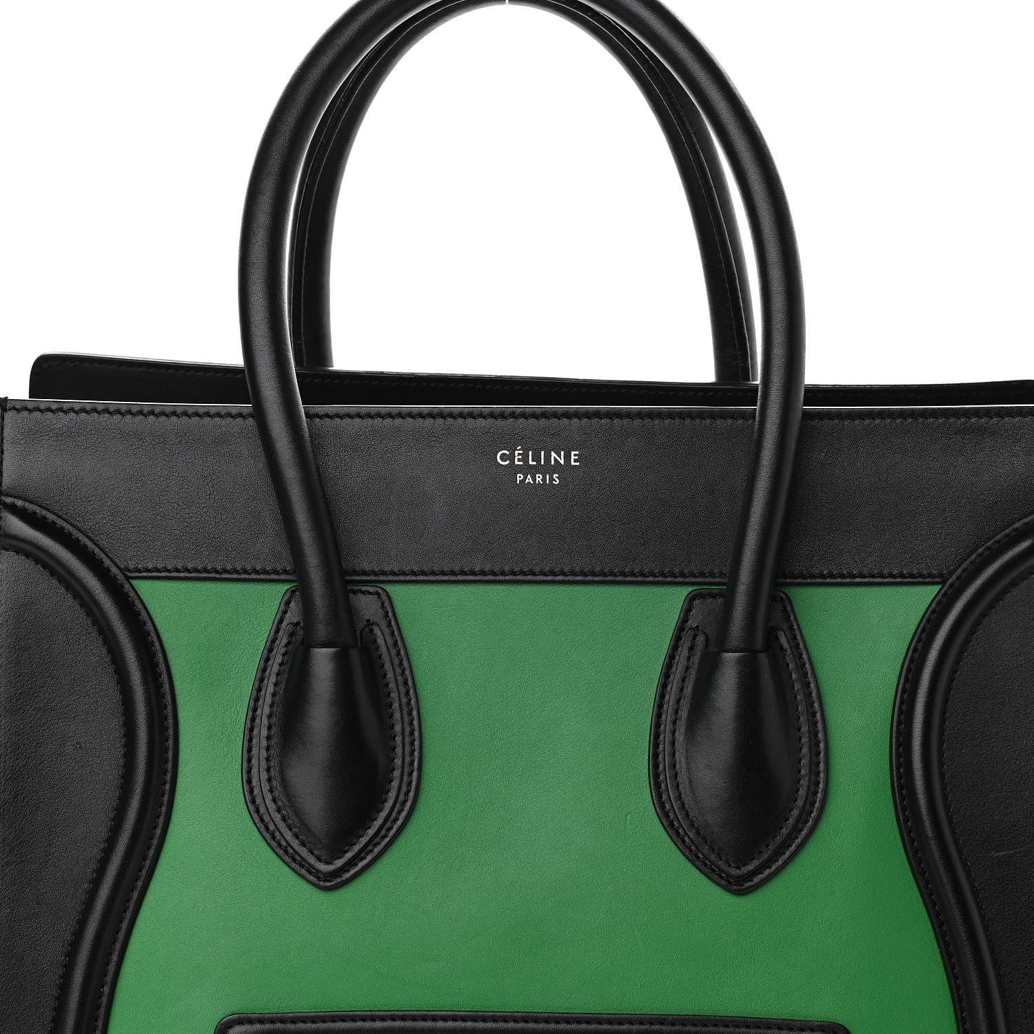 Celine Smooth Calfskin Mini Bi-Color Luggage Grass 7 of 11