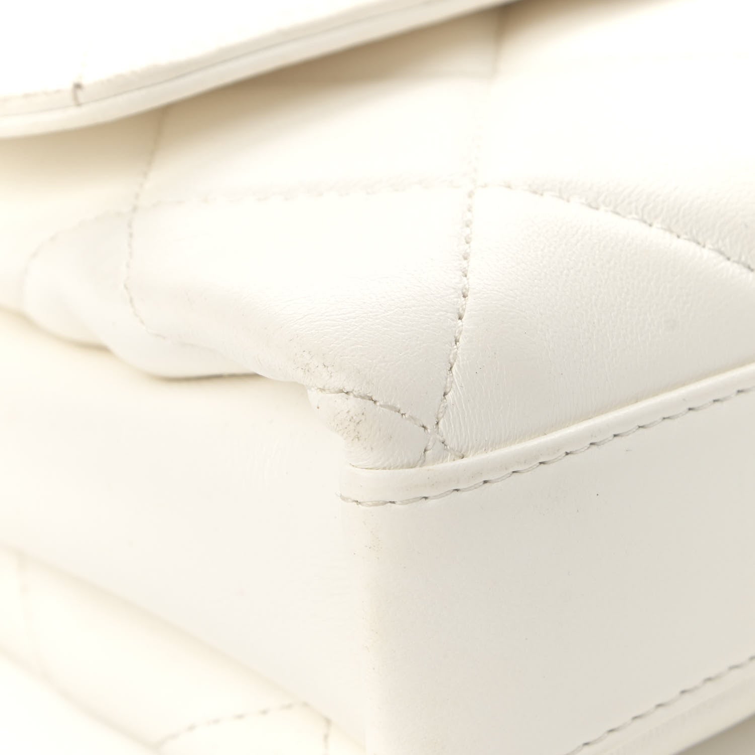 Chanel Lambskin Quilted Small CC Crystal Logo Chain Flap White 9 of 20