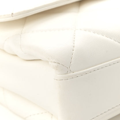 Chanel Lambskin Quilted Small CC Crystal Logo Chain Flap White 9 of 20