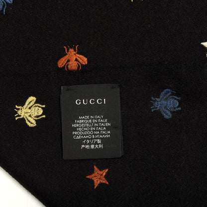 Gucci Silk Cashmere Bee Stardust Scarf Black 4 of 4