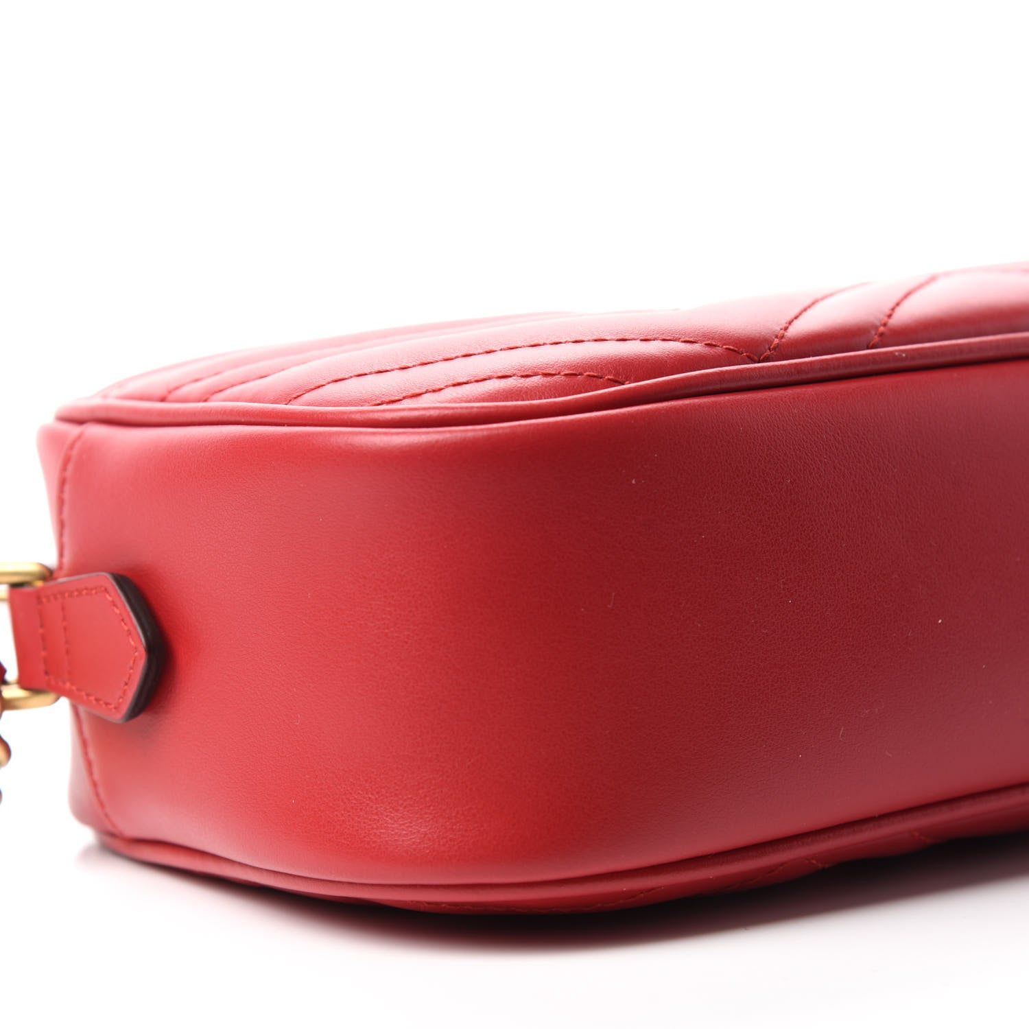 Gucci Calfskin Matelasse Small GG Marmont Chain Shoulder Bag Hibiscus Red 6 of 11