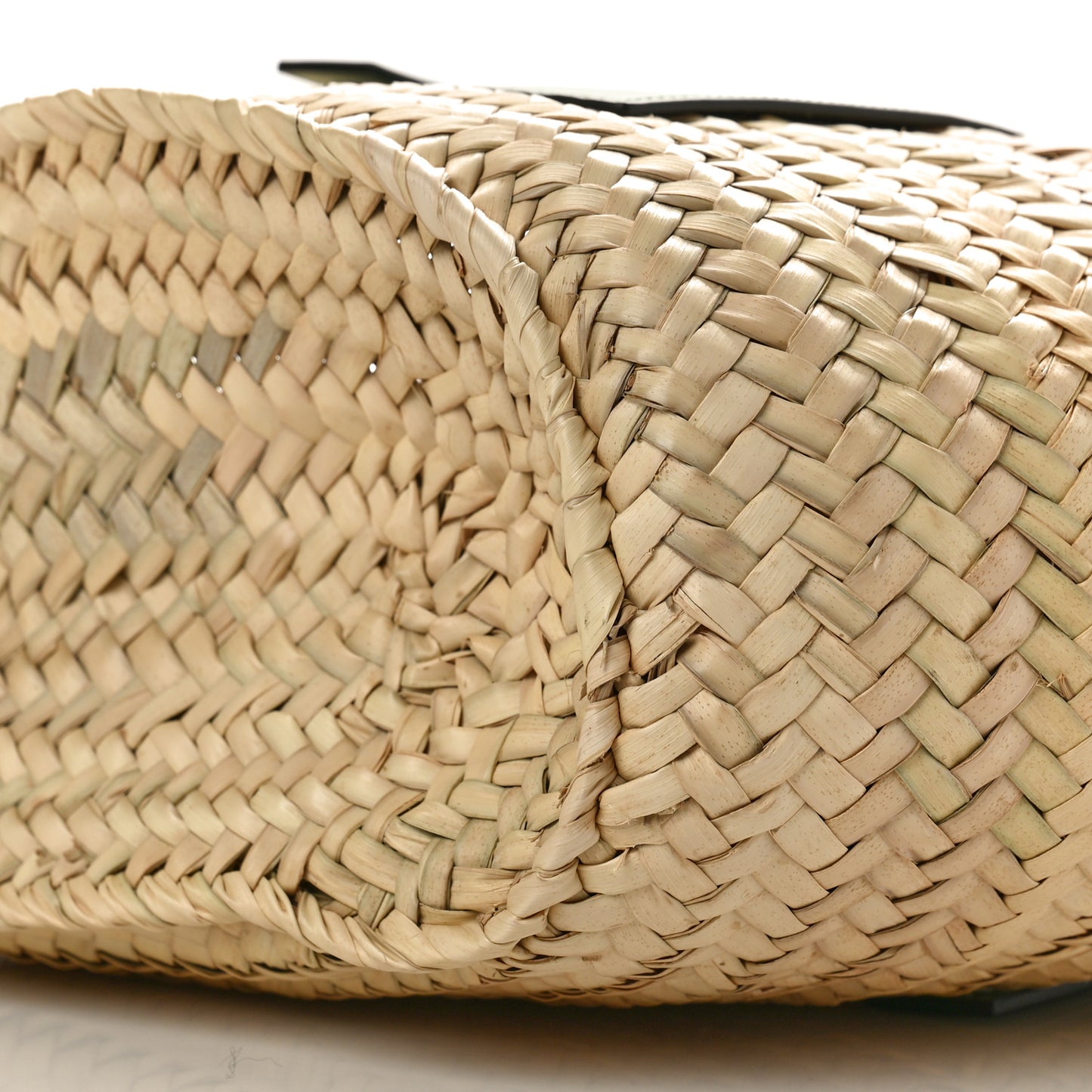 Raffia Small Basket Tote Bag Natural Green