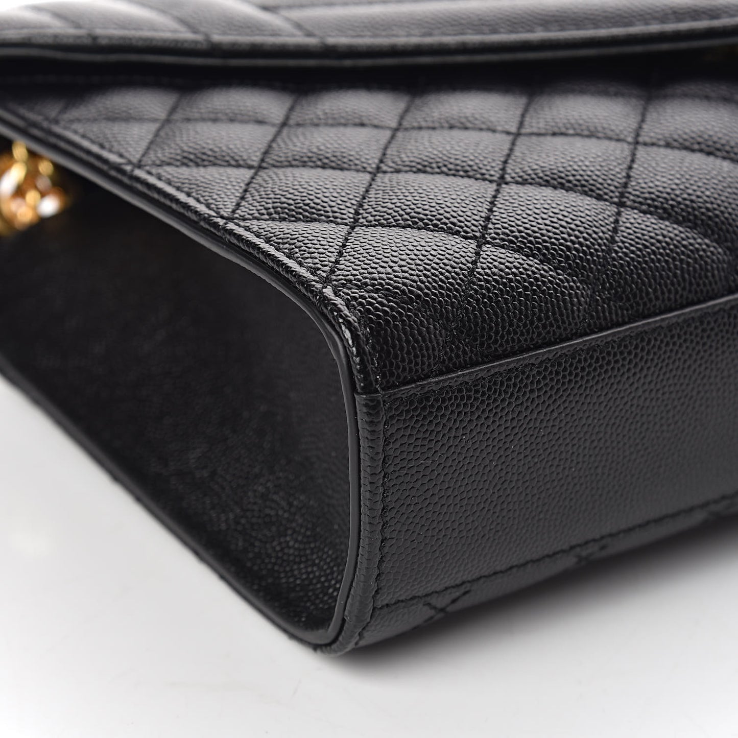 Grain De Poudre Textured Mixed Matelasse Triquilt Medium Monogram Satchel Black