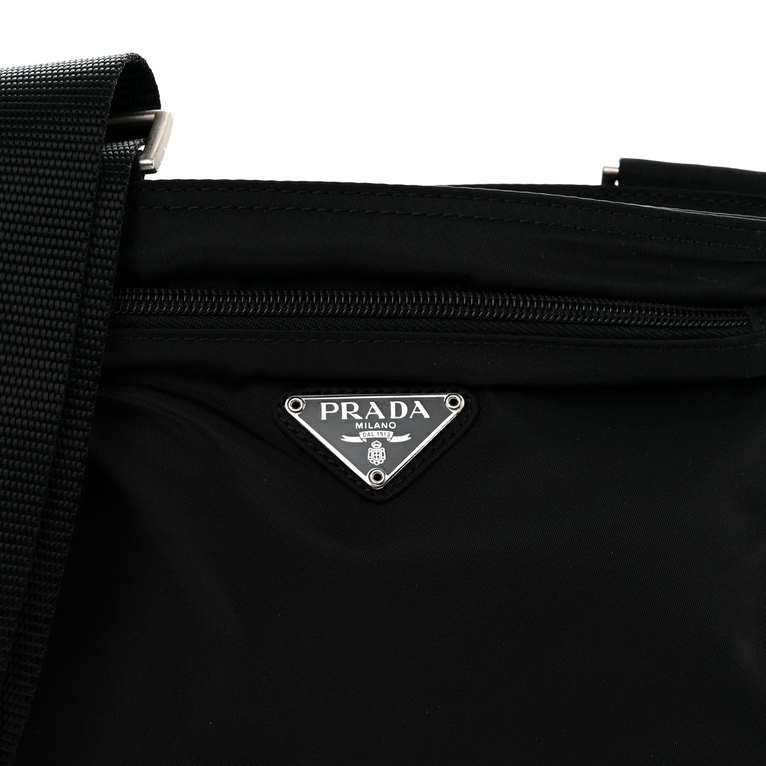 Prada Nylon Flat Messenger Bag Black 7 of 10