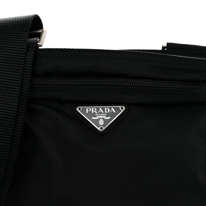 Prada Nylon Flat Messenger Bag Black 7 of 10