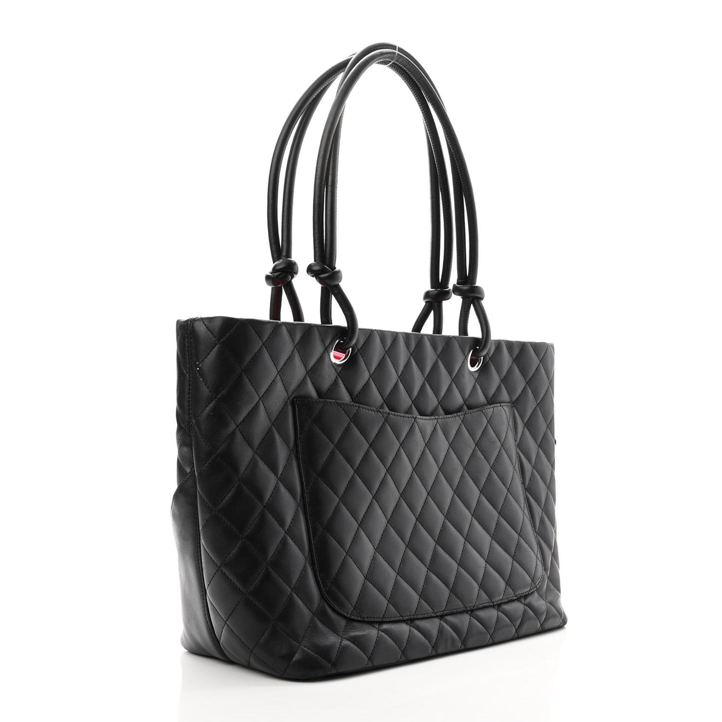 Calfskin Quilted Large Cambon Tote Black