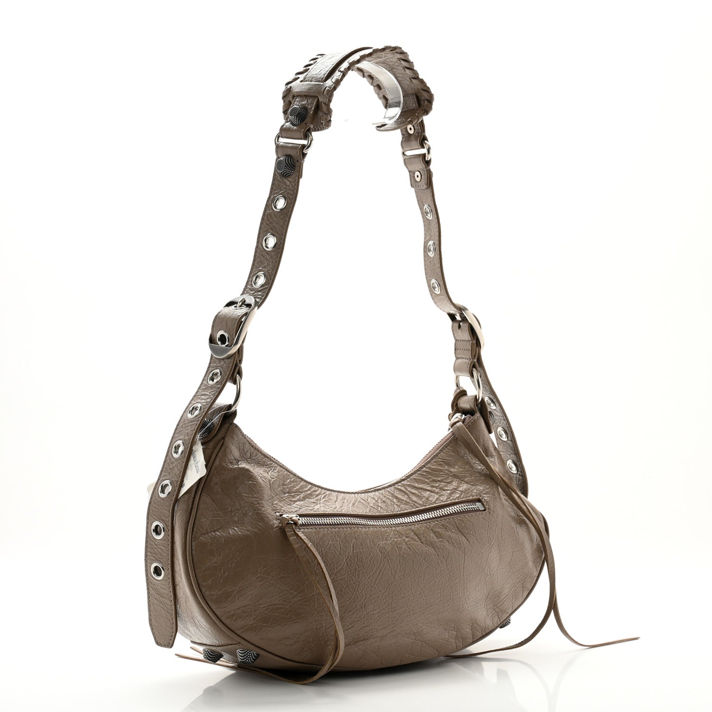 Agneau Arena Small Le Cagole Shoulder Bag Mink Grey