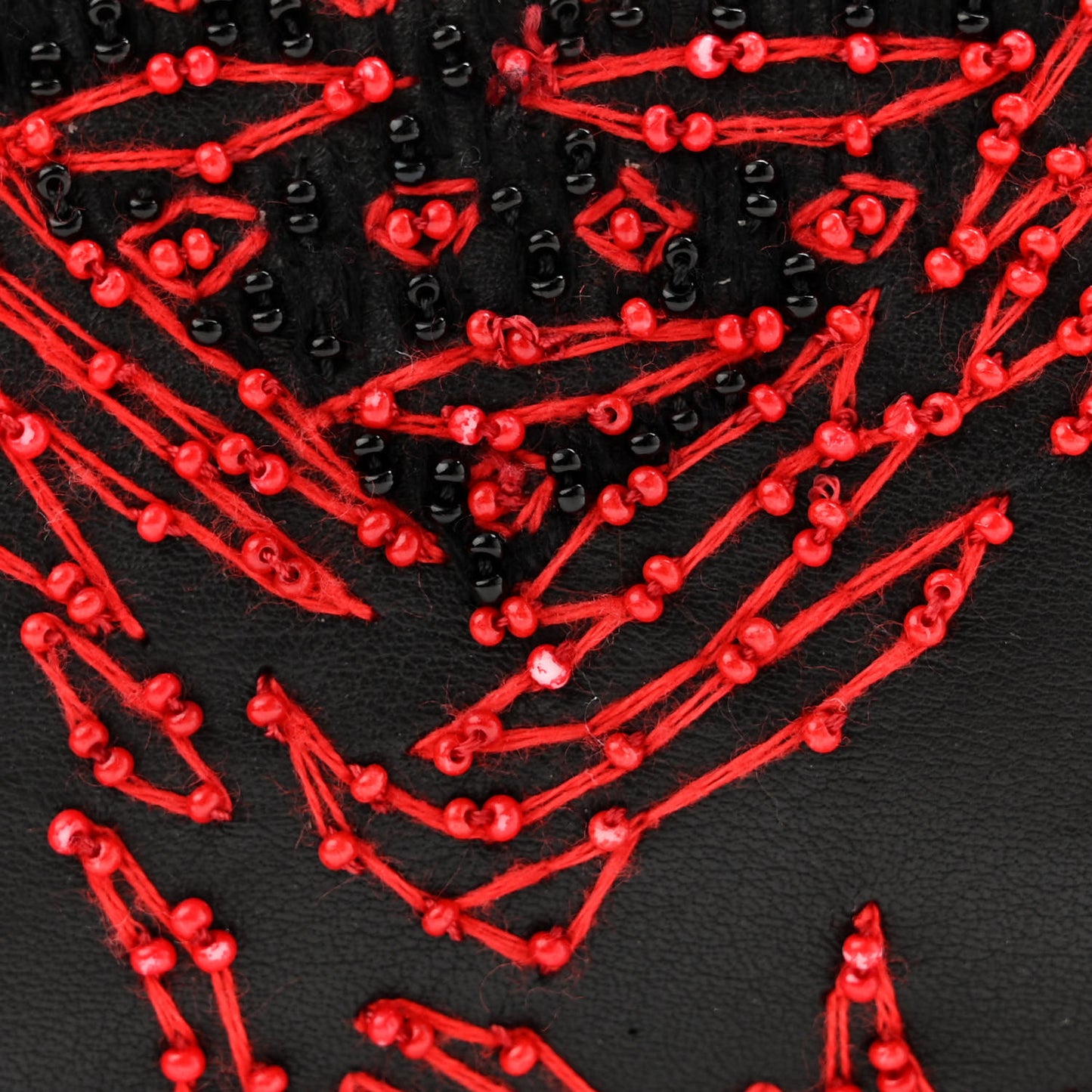 Smooth Calfskin Embroidered Heart Medium Lady Dior Black