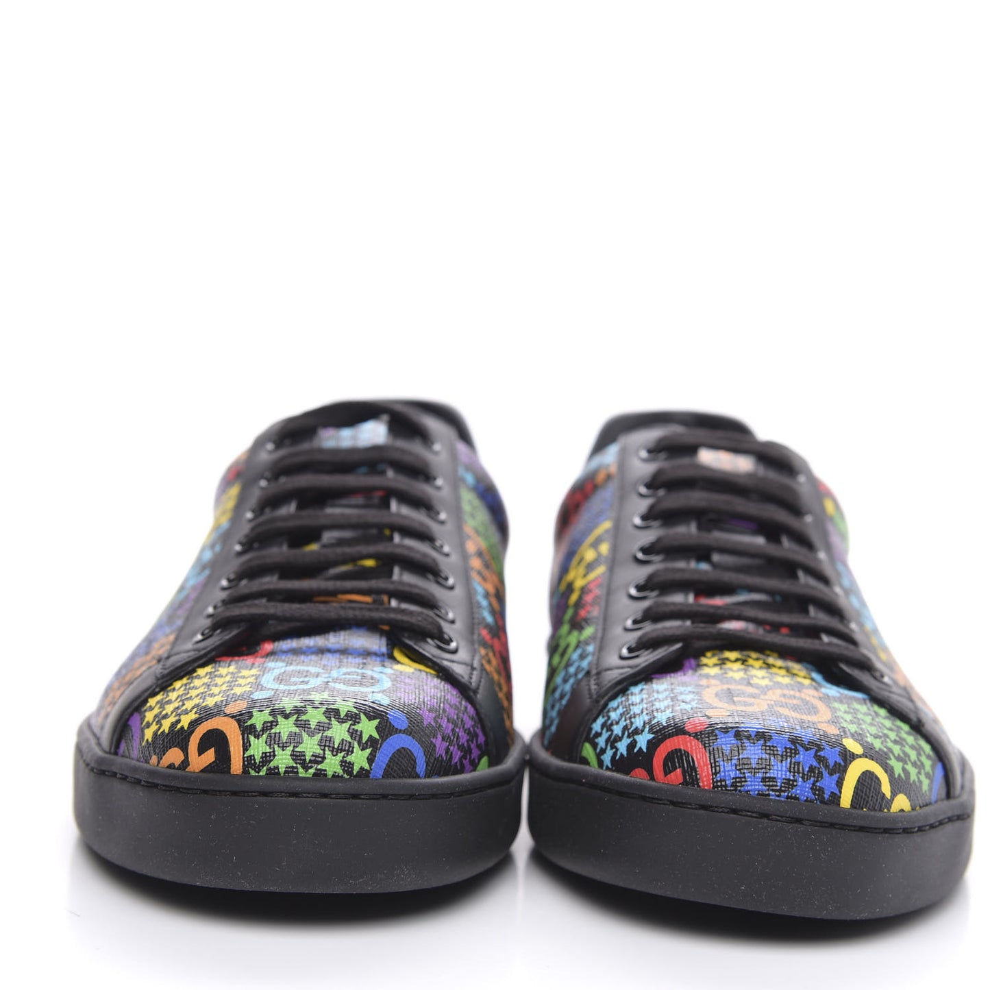 GG Supreme Monogram Psychedelic Mens Ace Sneakers 8 Black Multicolor