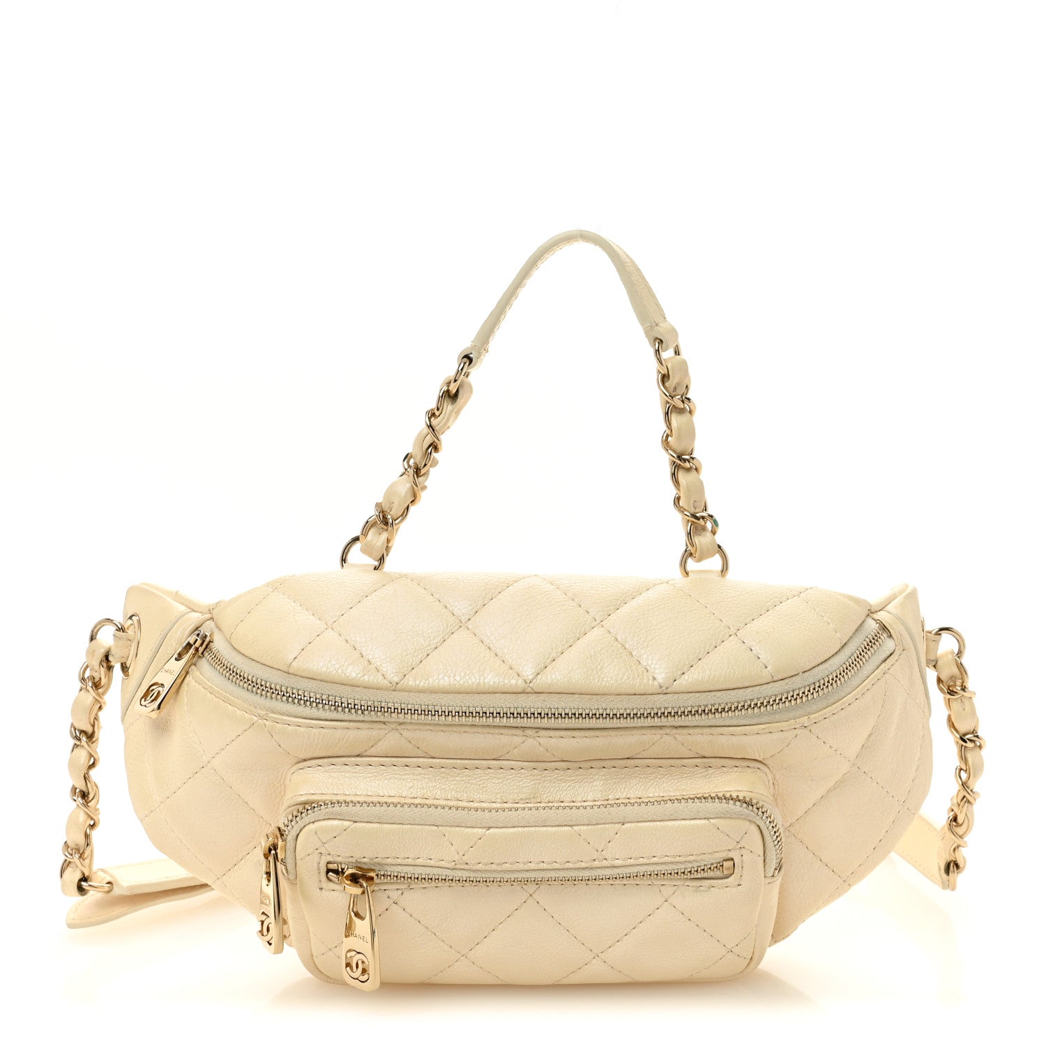 Chanel Calfskin Quilted All About Waist Belt Bag Light Beige 1 of 10