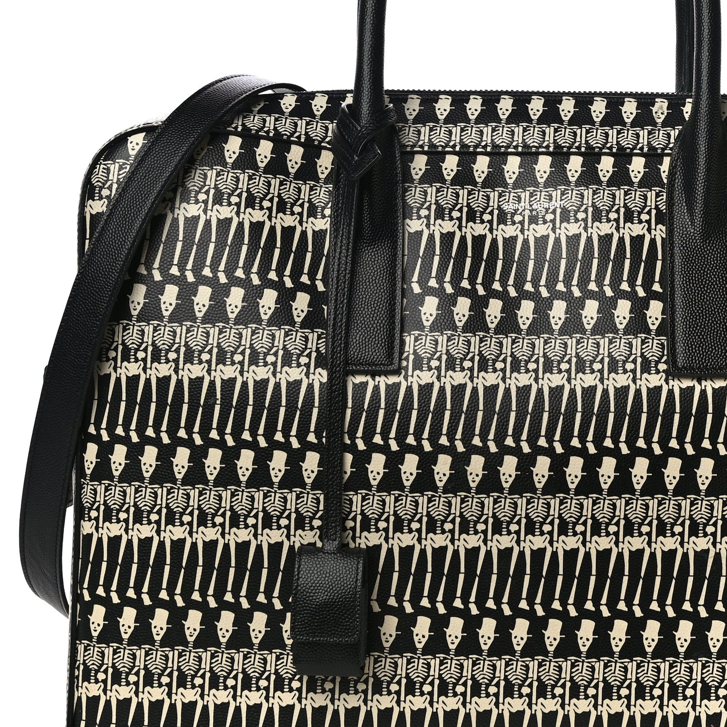 Grain de Poudre Skeleton Print Medium Museo Briefcase Black