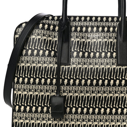 Saint Laurent Grain de Poudre Skeleton Print Medium Museo Briefcase Black 8 of 10