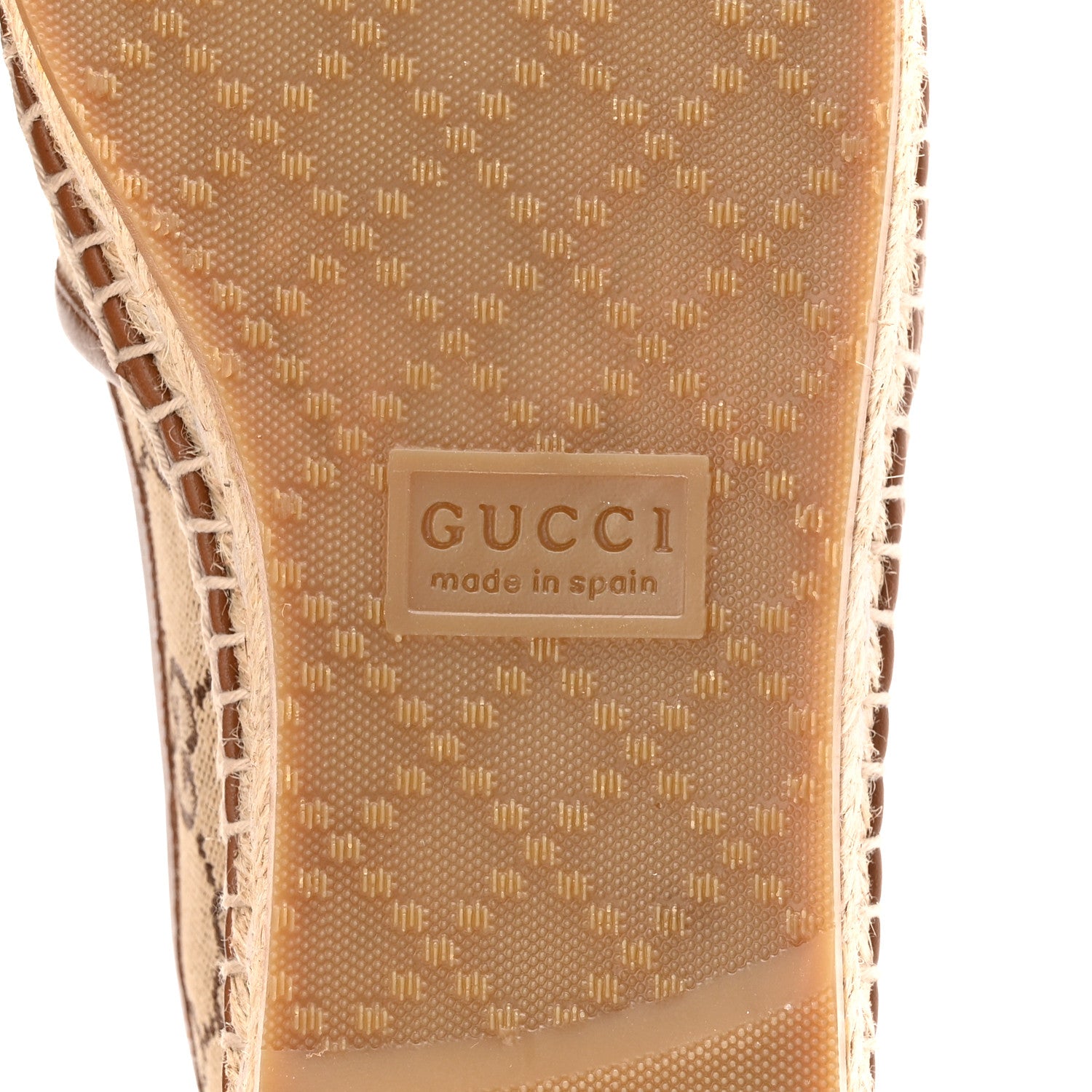 Gucci GG Supreme Monogram Horsebit Espadrilles 36 Camel Ebony Sundial 7 of 10