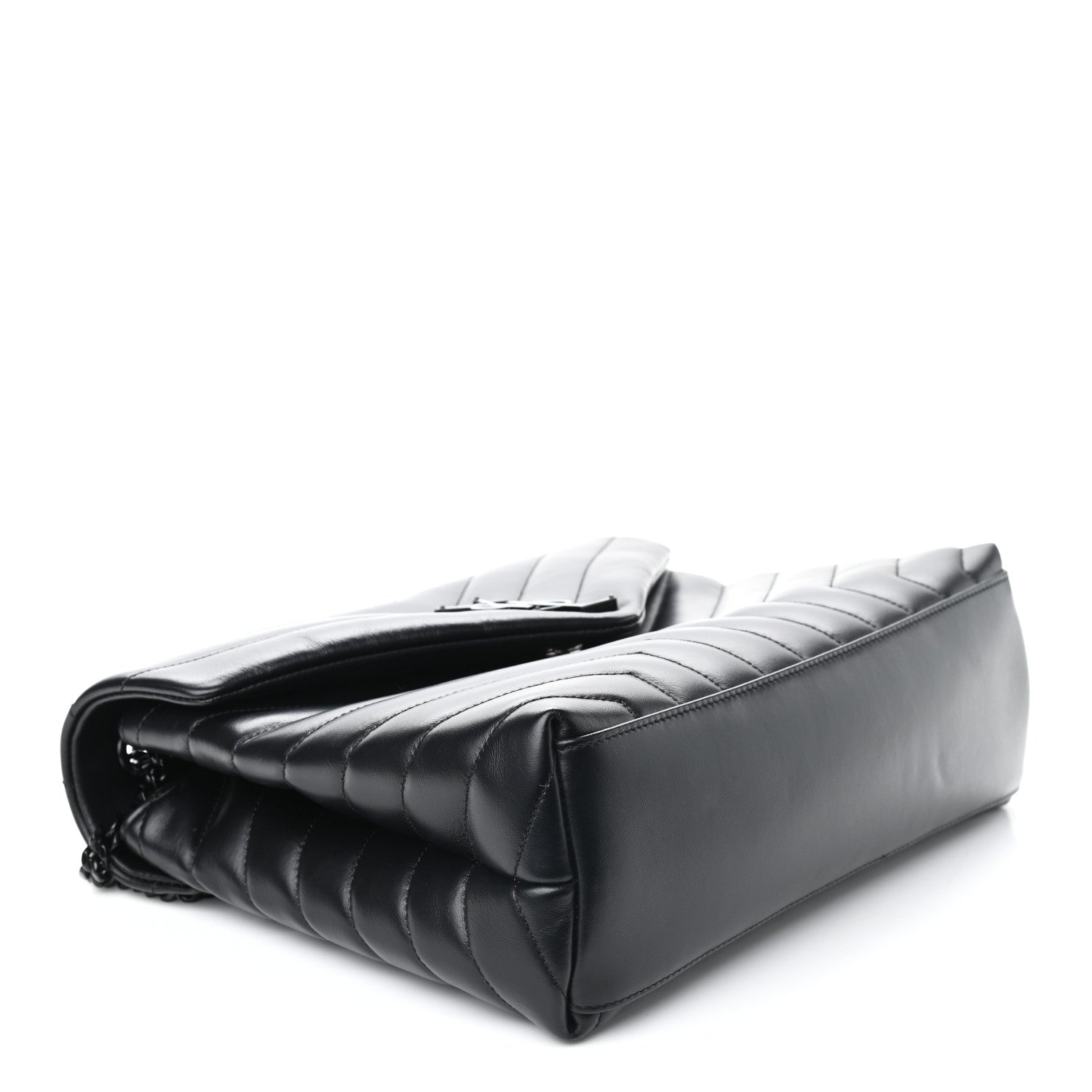 Saint Laurent Calfskin Y Quilted Monogram Medium Loulou Chain Satchel Black 4 of 11