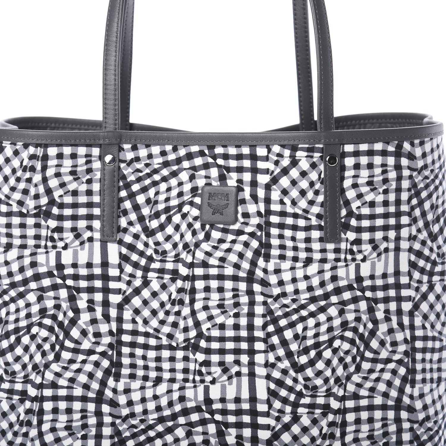 MCM Visetos Medium Reversible Shopper Tote Phantom Grey 8 of 13