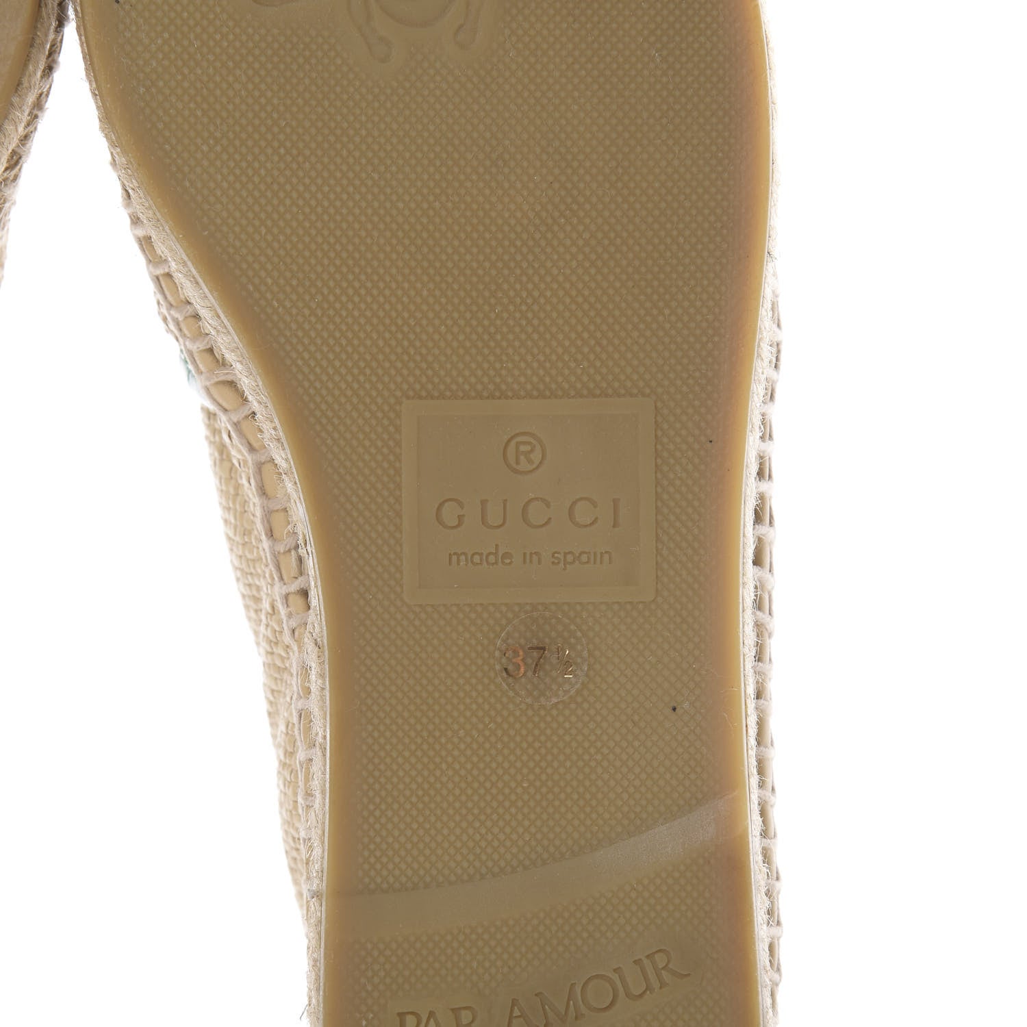 Gucci Straw Elaphe Matelasse GG Marmont Espadrilles 37.5 Natural New Shamarock 6 of 10