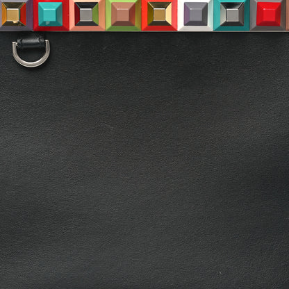 Fendi Vitello Baltico Dolce Studded Petite 2Jours Tote Black Multicolor 7 of 9