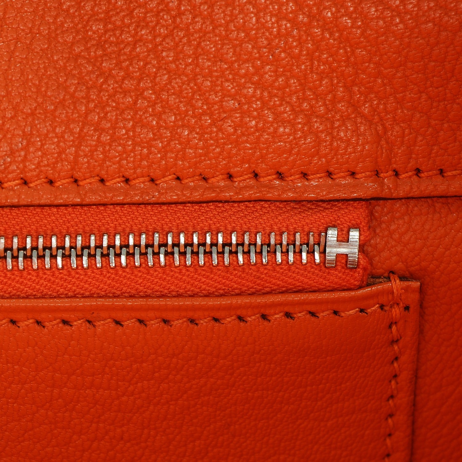 Hermes Taurillon Clemence Birkin 35 Orange 24 of 30